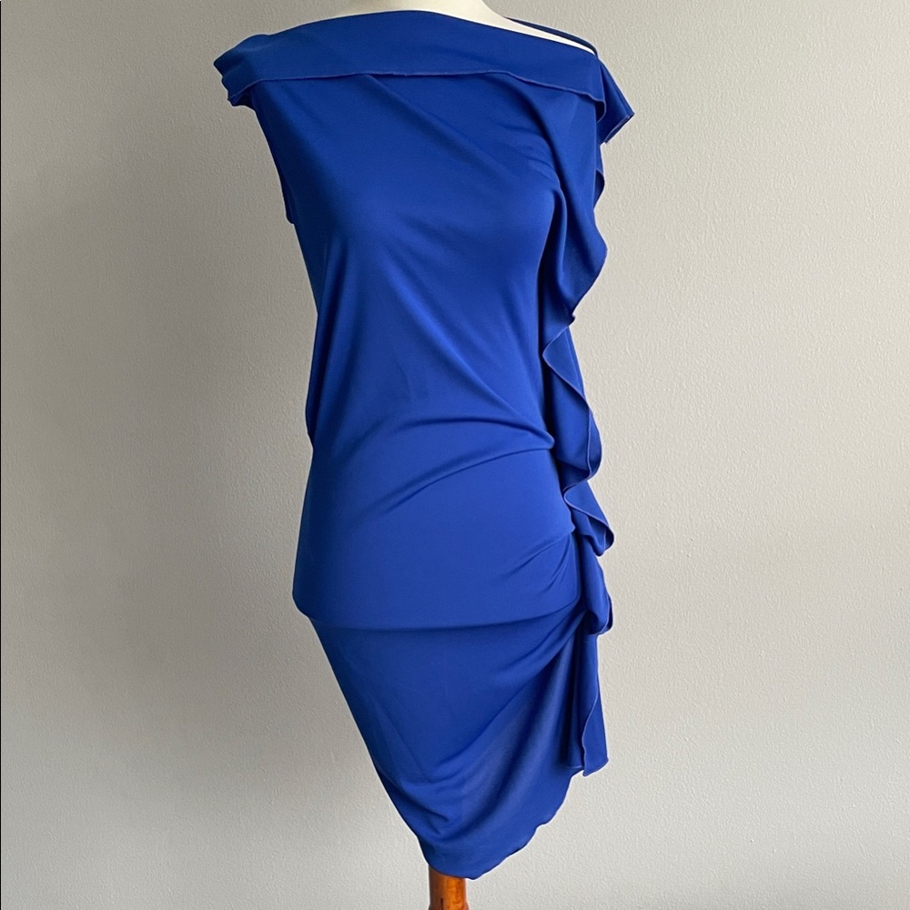 BCBGMaxAzria One Shoulder Royal Blue Dress S